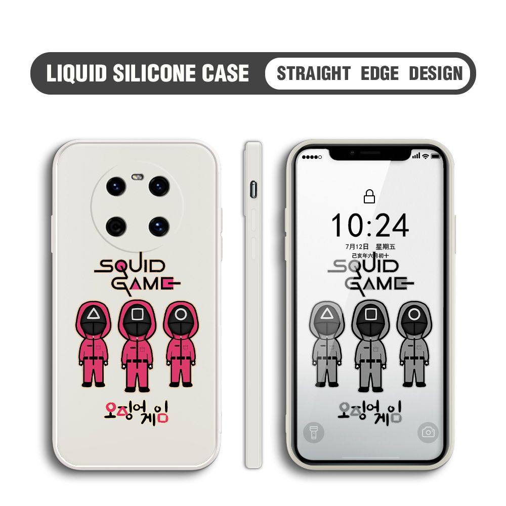 UCUC for Huawei Mate 40 Case Trend Cartoon Korean Squid Phone Cover Liquid Silicone Case Phone Protective Case