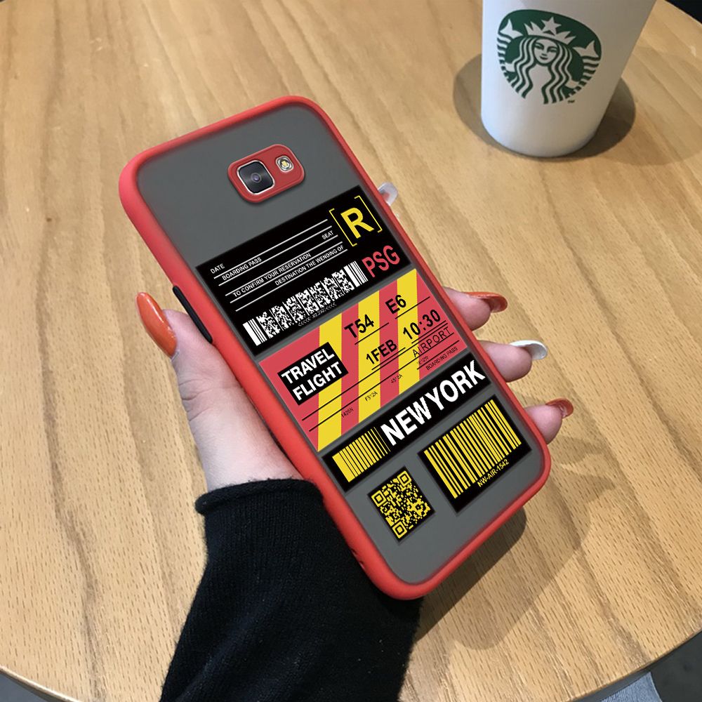 Jizetin for Samsung J5 Prime Back Cover Stripe Air Ticket Mobile Phone Case Ultra Thin Full Lens Protection Phone Case for Boy