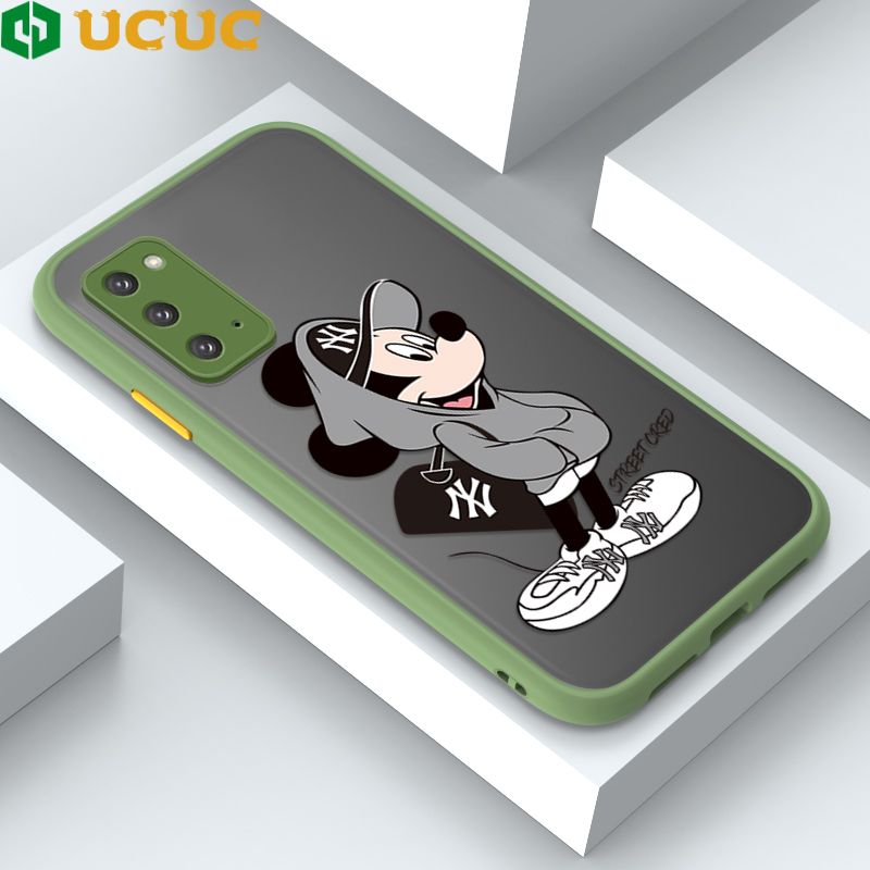UCUC for Samsung Galaxy Note20 Back Cover Handsome Mouse Frosted Transparent Hard Phone Case Thin Shockproof Full Cover Camera Protect Case