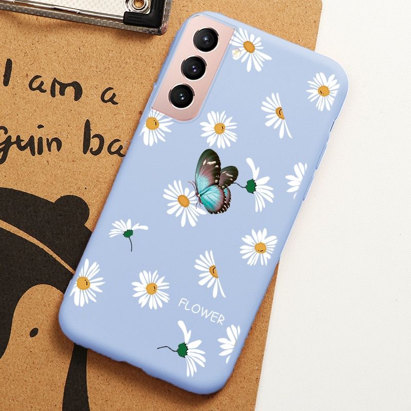 Dinosaur Phone Case For Samsung Galaxy S21 Plus Ultra 5G S30 Flower Butterfly Case For Samsung S 21 S21+ plus Soft Back Cover