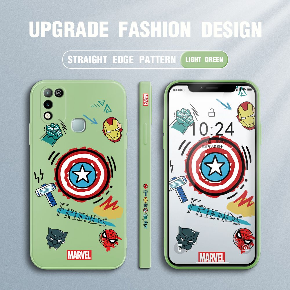 UCUC for Infinix Hot 11 Play / Hot 10 Play Back Cover Creative Shield Ultra Thin Soft Luxury Square Multicolor Liquid Silicone Phone Case