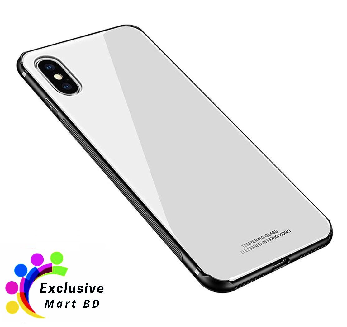 Apple_iPhone X Luxurious Toughened Shockproof Back Glass Case Cover