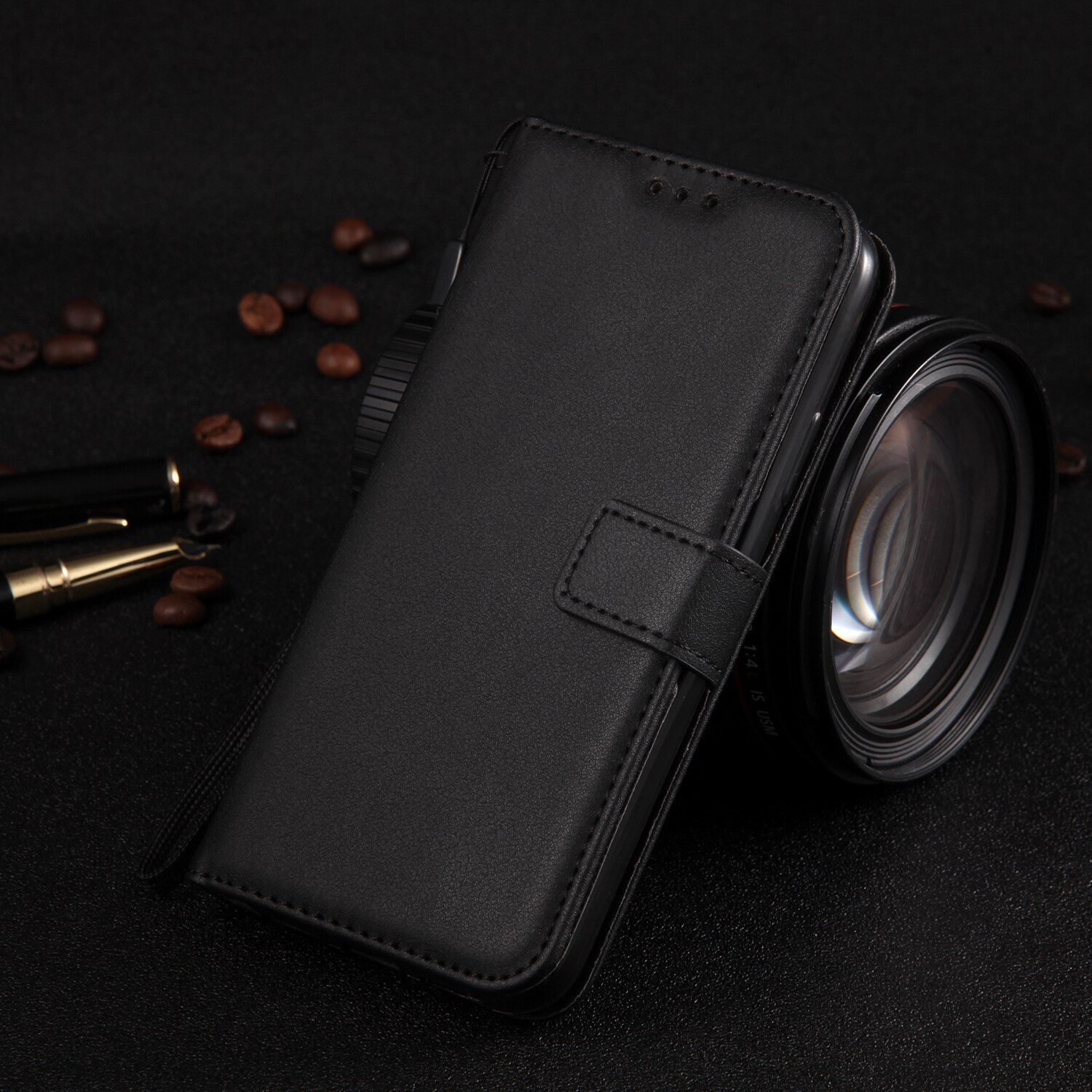 Leather Flip Wallet Case For Samsung Galaxy A10 A12 A20e A31 A02s A40 A41 A50 A51 A52 A70 A71 A21s A3 A5 A6 A7 A8 Protect Cover-Case & Strap