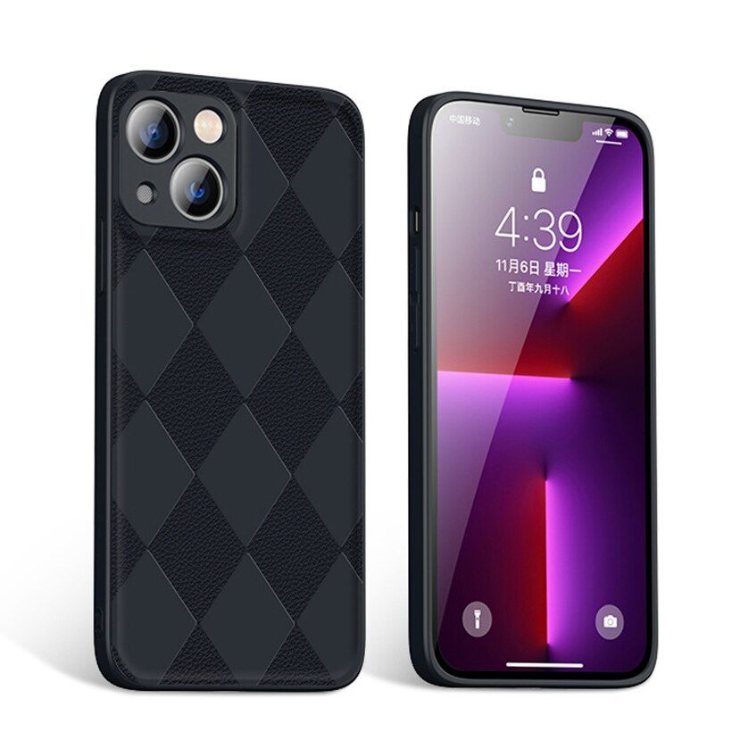 INS Vintage Leather Soft Silicone Case For iPhone 13 12 11 Pro Max XR X XS 7 8 Plus SE Mini Luxury Shockproof Bumper Candy Cover