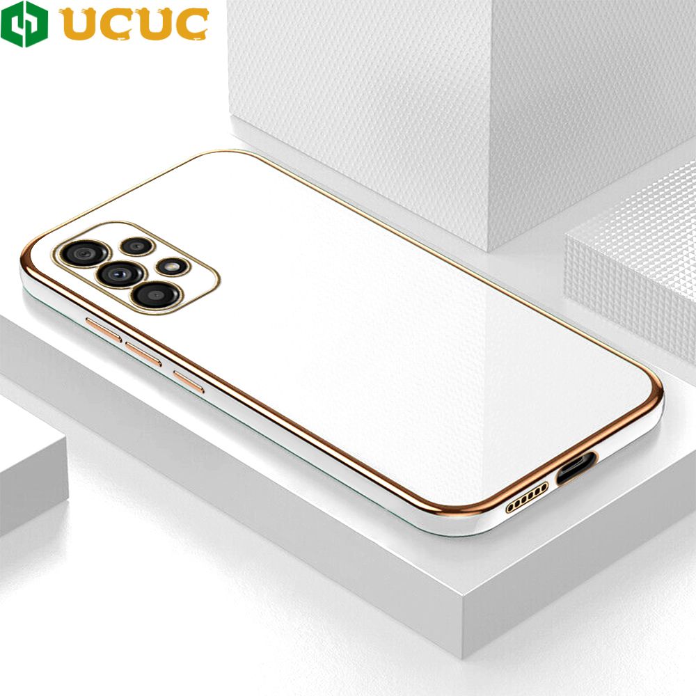 UCUC for Samsung Galaxy A53 5G Back Cover + Free Lanyard Colour Luxury 6D Plating Case Side Pattern Soft Silicone Square Phone Cases