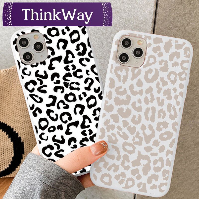 Couple Leopard Black White Soft Girl’s White Case for Huawei P30 P40 Lite P20 Pro Mate 40 P Smart  Y6 Pro Y9 Y7 Pro Y9 Prime  nova 8 Pro 3 3i Cover