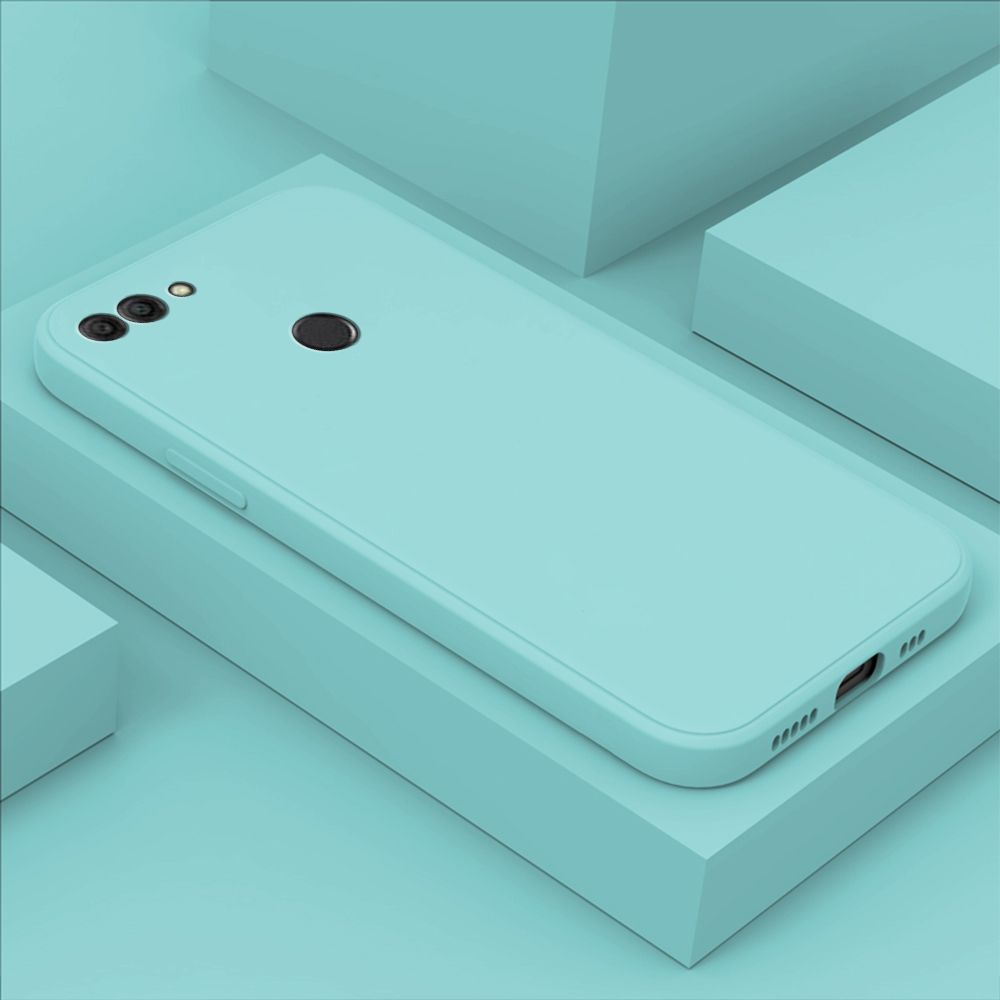 Hontinga for Huawei Y9 2018 Back Cover Simple Candy Color Square Edge Liquid Silicone Phone Case
