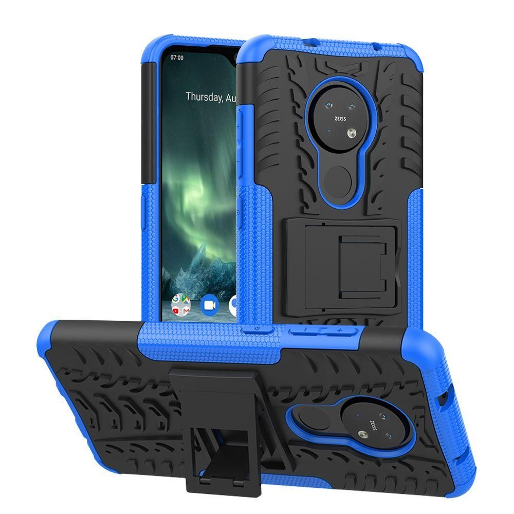 Heavy Duty Armor Tough Hybrid Shockproof Dual Layer Kickstand Protective Case Cover For Nokia 7.2