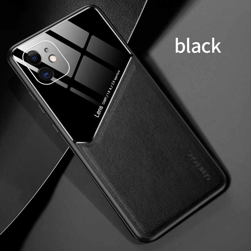 For Apple iPhone 11 Case Mix Color Fashion Slim Back Cover Camera Protection Hardcase Leather Business Casing Compatible with Magnetic Car Holder