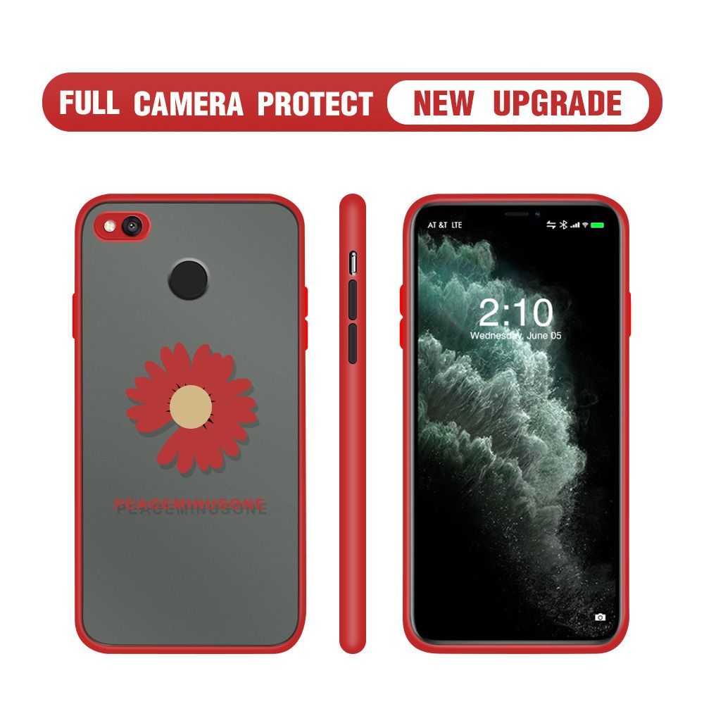 Hontinga for Redmi 4X Case Daisy Flower Cover Camera Shockproof Protection Case Edge Frosted Transparent Phone Cover