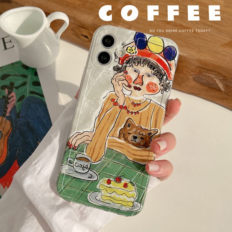 Girl Pattern Case Soft Silicone Cover Mobile Phone Case