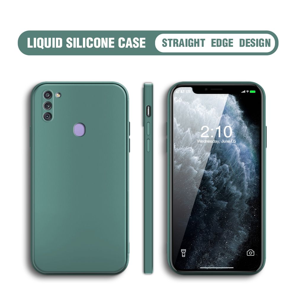 Jizetin for Samsung A11 / M11 Case Thin Soft Luxury Square Liquid Silicone Phone Case Candy Cover