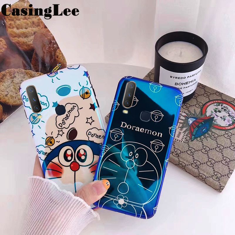 Casinglee For VIVO Y17 Case Cute Doraemon Soft Shockproof Cartoon Design Couple Full Protection Back Cover VIVO Y17 Phone case For girls and Boys