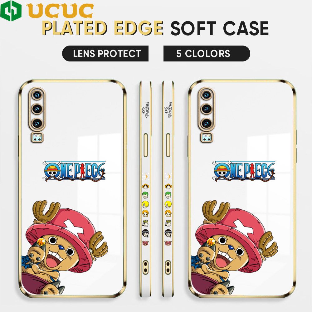 UCUC for Huawei P30 Case Creative Cartoon Chopper Luxury 6D Plating Soft Casing Silicone Ultra Thin Phone Cover