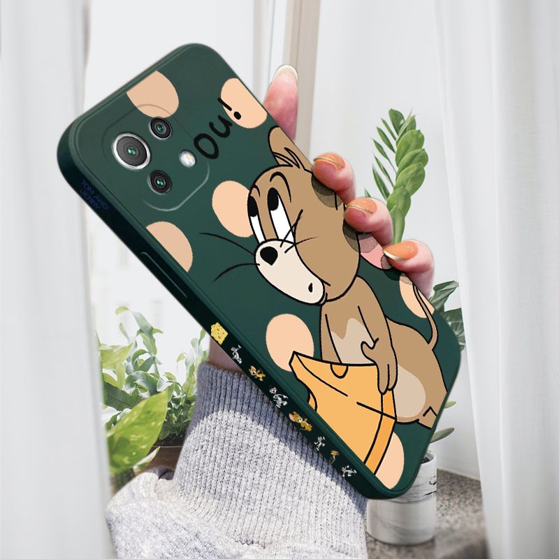 AMORVOR for Xiaomi 11 Lite 5G/4G/11 Lite 5G NE Back Cover Cartoon Cute Lovely Side design Soft Case Liquid Silicone Phone Cases