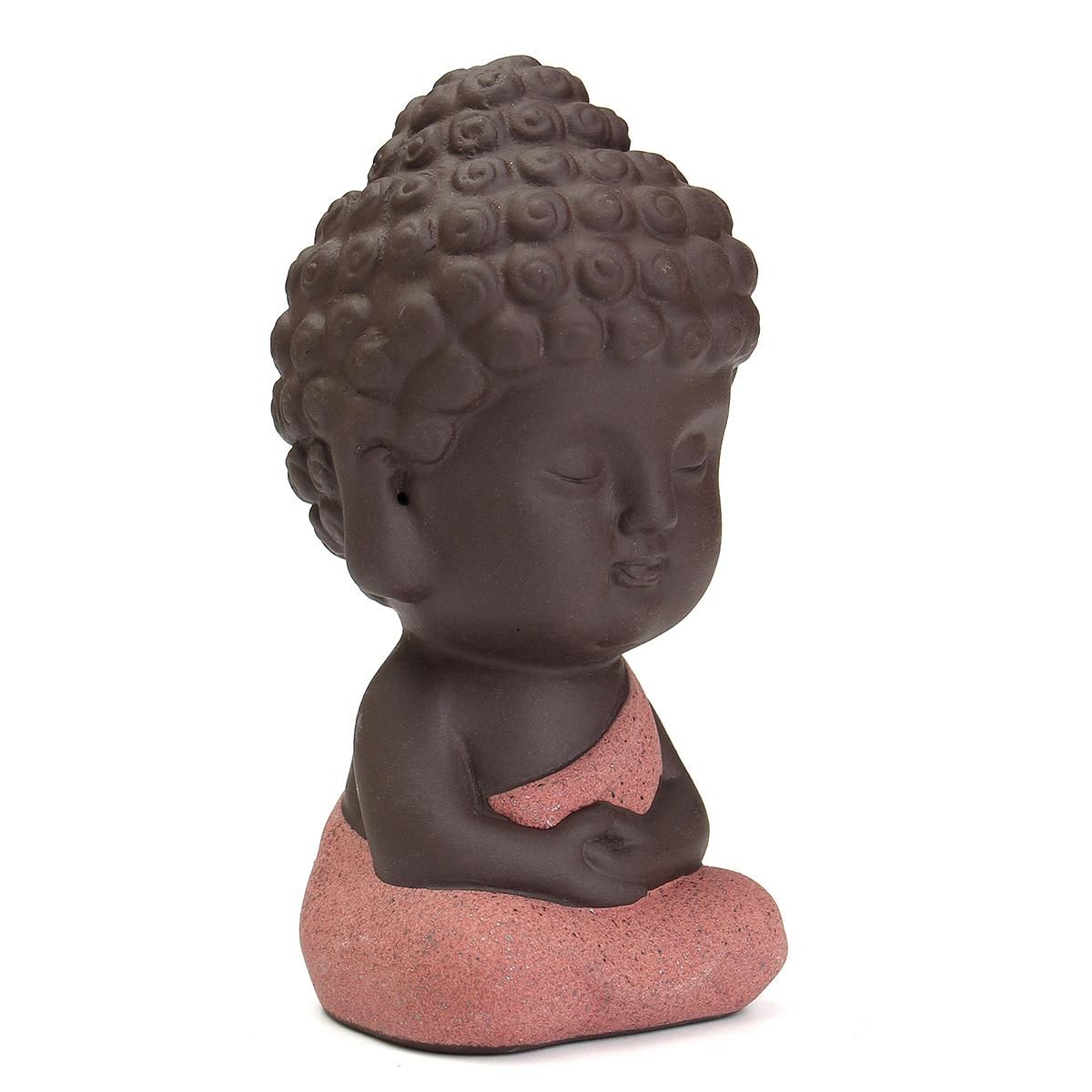 Cute mini buddha statue monk figurine tathagata Mobiles India Yoga Mandala Sculptures - Pink (pink)