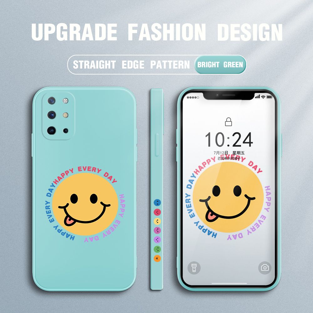 FHKL for OnePlus 8T Back Cover Cartoon Smile Side design Soft Case Multicolor Liquid Silicone Phone Cases