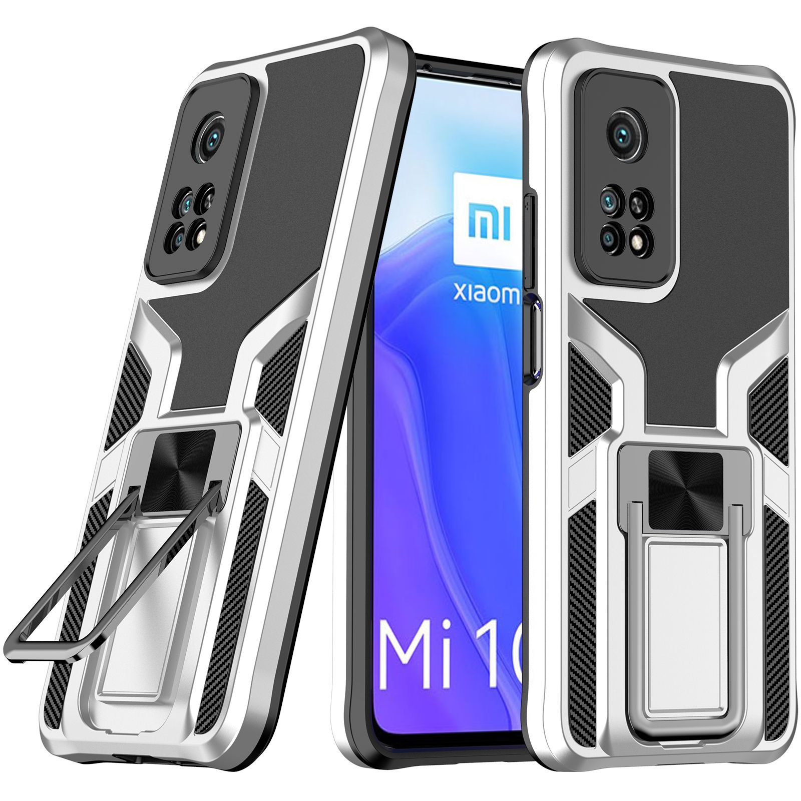 Xiaomi Mi 10T / Mi 10T Pro Case, WindCase Dual Layer Built-in Kickstand Heavy Duty  Grade Shockproof Drop Protection Cover for Xiaomi Mi 10T / Mi 10T Pro
