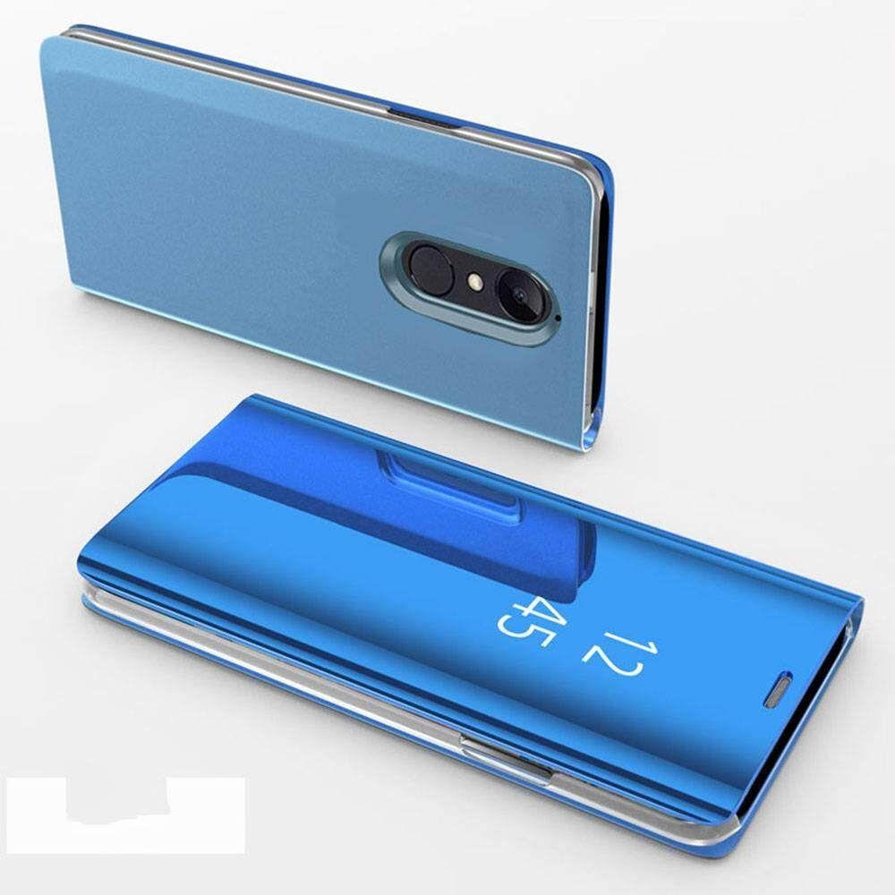 For Redmi Note 4X Mirror Plating Hard PC -PU Leather Translucent Standing View Case Cover