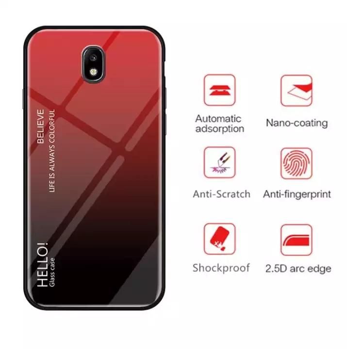 Gradient Color Tempered Glass Casing Protective Case Back Cover Soft TPU Bumper Case For Samsung Galaxy J2 PRO 2018 Case