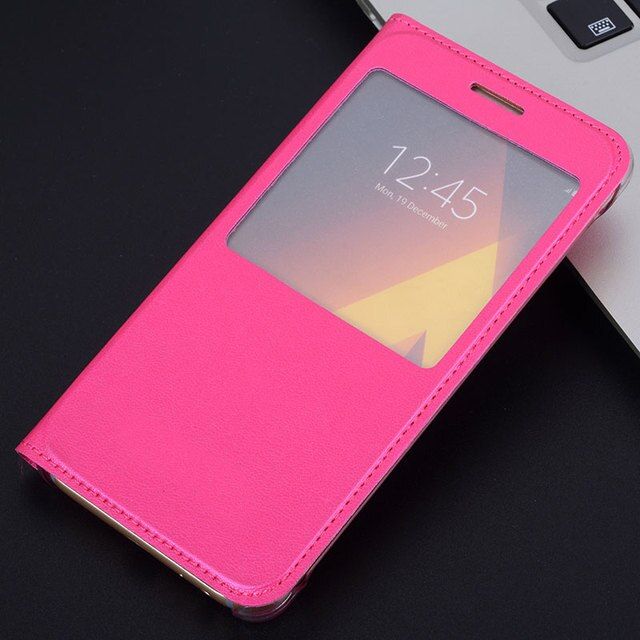 Flip Cover Leather Phone Case For Samsung Galaxy J1 J120 J2 Prime J7 J710 J5 J3 2015 2016 2017 2018 Pro Transparen Window Funda