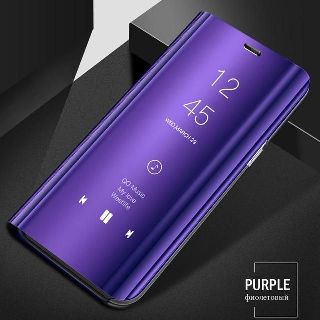Smart Mirror Flip Phone Case For Xiaomi Redmi Note 5 Pro View PU Leather Stand Protective Cover