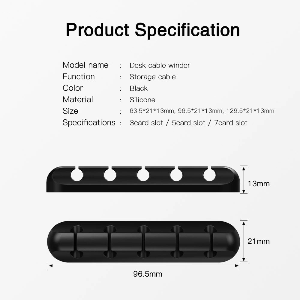 Cable Clip Holder Silicone Desk Cable Winder Clips Organizer Cord Management for cables
