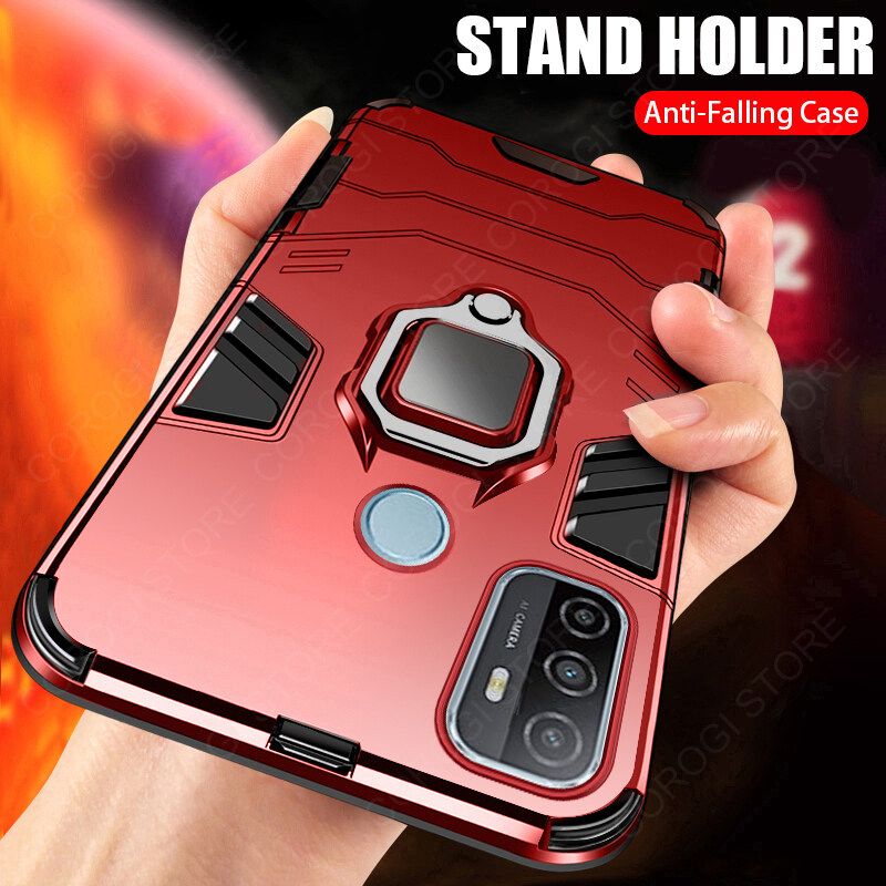 For OPPO A33 2020 Cover Military Grade Shockproof Armor Phone Case Metal Ring Stand Holder Magnetic Car Mount Hard Protective Back Cover