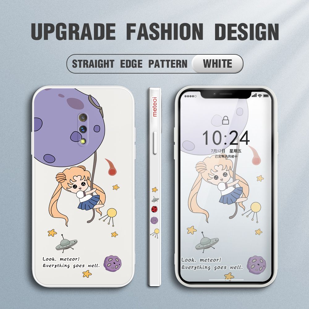 UCUC for Realme X / OPPO K3 Back Cover Beauty Warrior Ultra Thin Soft Luxury Square Multicolor Liquid Silicone Phone Case