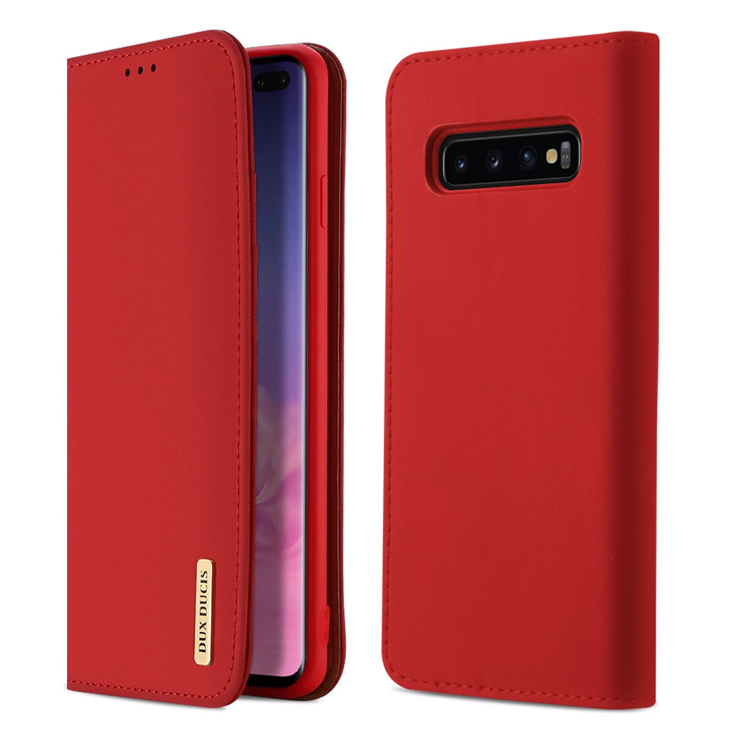 Yfashion DUX DUCIS For  S10 PLUS Luxury enuine Leather Magnetic Flip Cover Full Protective Case with Bracket Card Slot