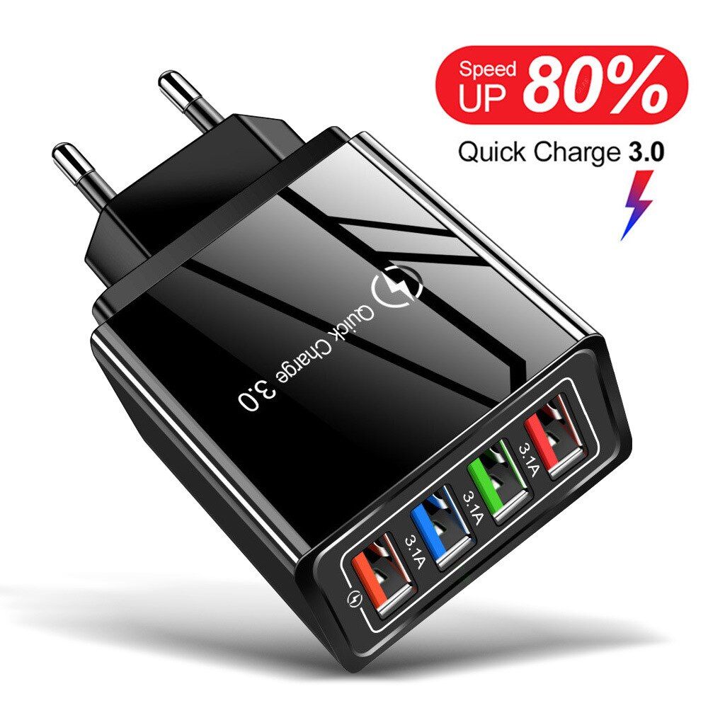 Fast charging 4 Charger Quick Charge 3.0 for Phone Adapter for Huawei Portable Wall Mobile Charger Fast Charger