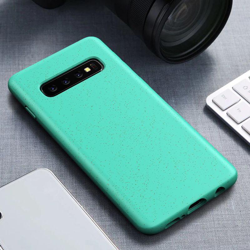 1 pcs Multicolor Durable Anti-fall Natural Materials Wheat Straw Soft Liquid Silicone Phone Case For SamsungS10 s10+S10e with durability