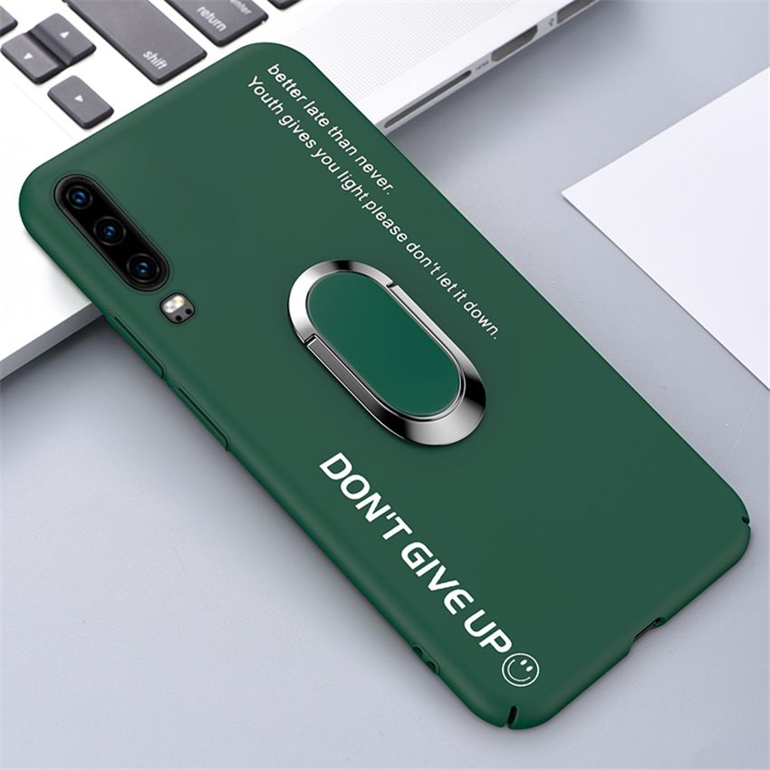 lthmy Ultra-thin Colorful Matte Hard PC Phone Case For Huawei P30 Magnetic Stand Cute Frosted Cover