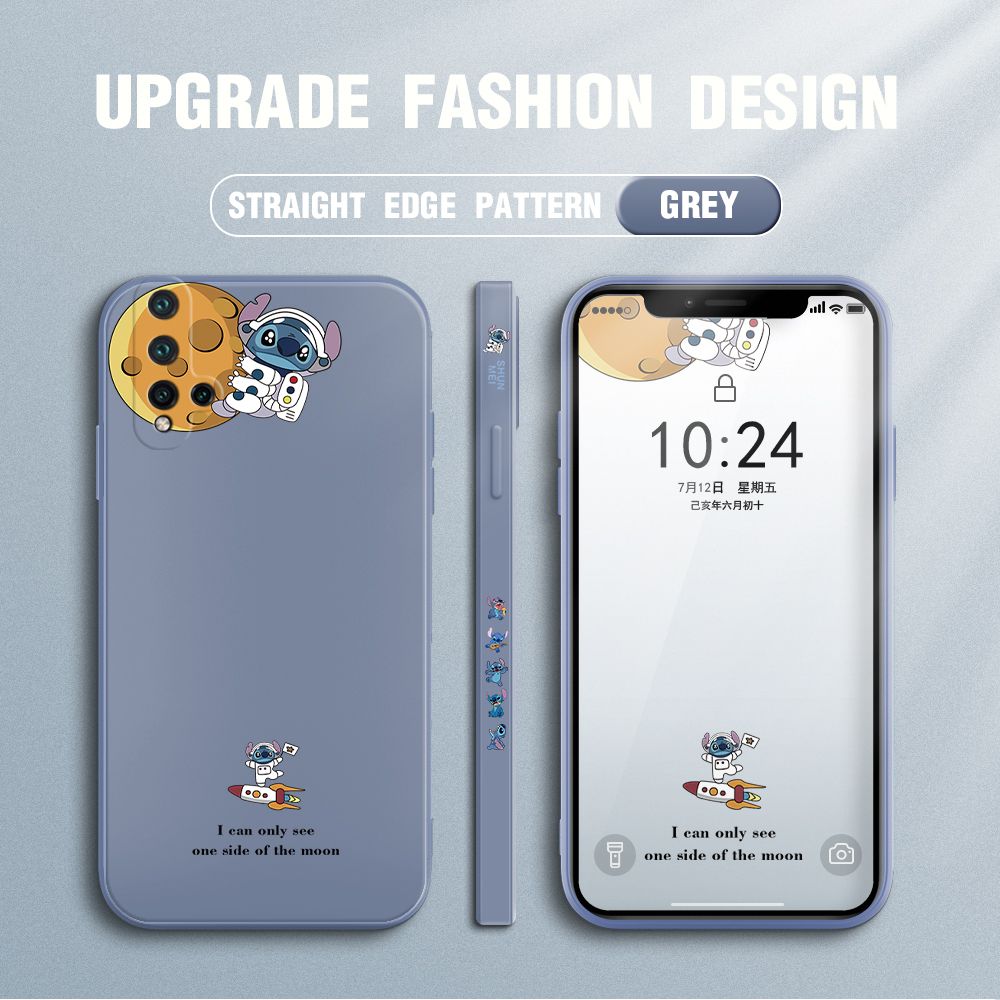 Jizetin for Huawei Nova 5T / Honor 20 Case Side Design Phone Cover  Astronaut Stitch Cover Square Edge Pattern Liquid Silicone Trend Case