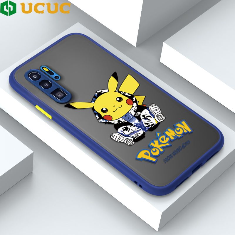 UCUC for Huawei P30 Pro Back Cover Wrapped Pikachu Frosted Transparent Hard Phone Case Thin Shockproof Full Cover Camera Protect Case