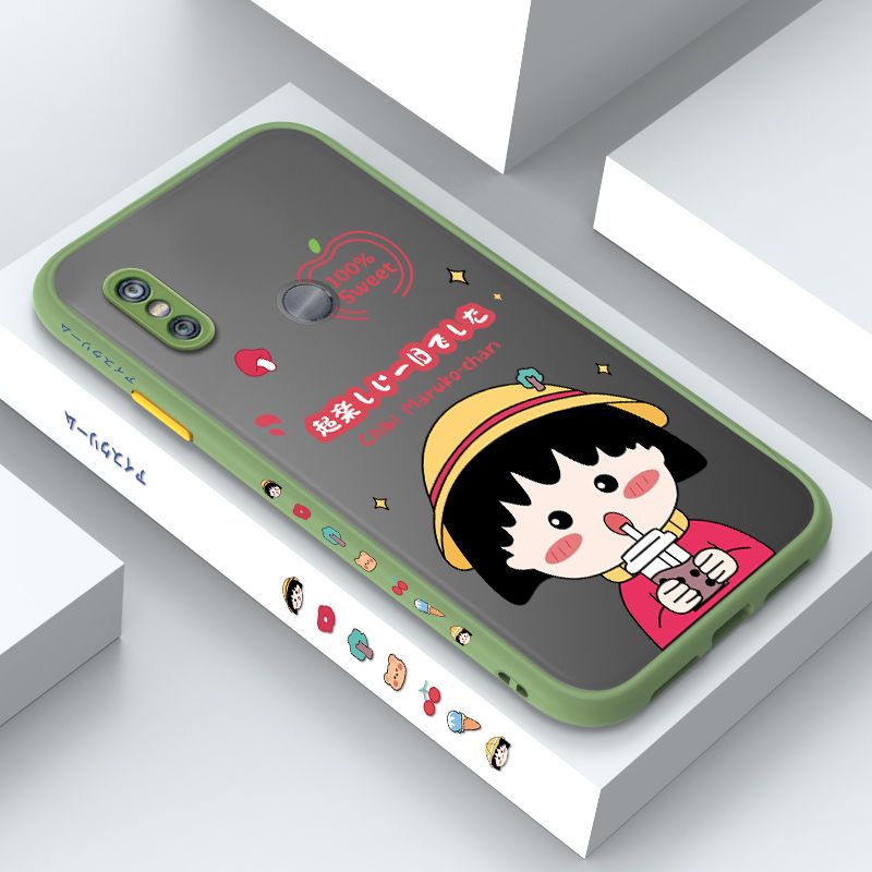 ZeroQiQi for Redmi Note 6 Case Chibi Maruko Side Printing Cover Frosted Ultra Thin Protective Anti Fall Phone Case