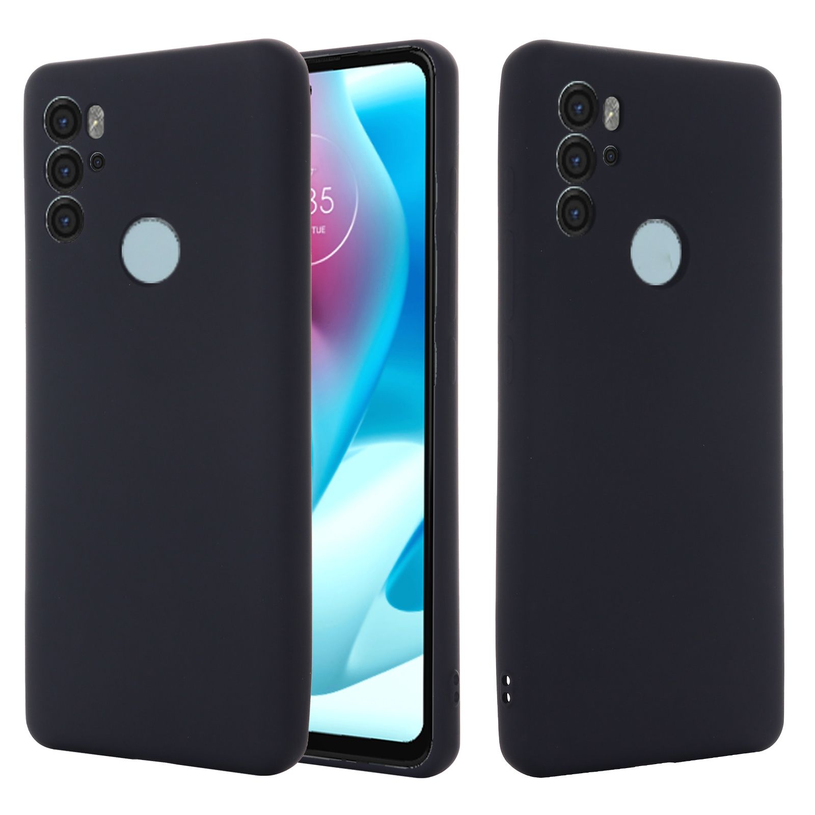For Motorola Moto G60S Pure Color Liquid Silicone Shockproof Full Coverage Phone Case