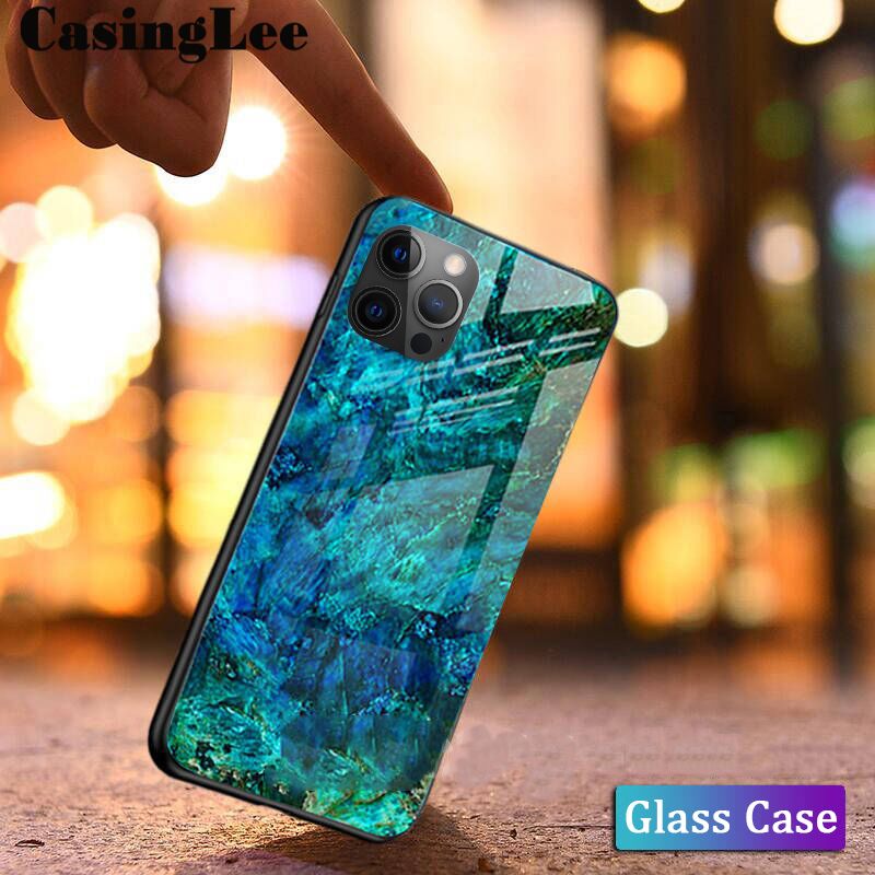 Protect Cover For iphone13 Pro Max Case Fashion Marble Tempered Glass Protector Soft Silicone Phone Case for iphone13 Pro Max Back Cover
