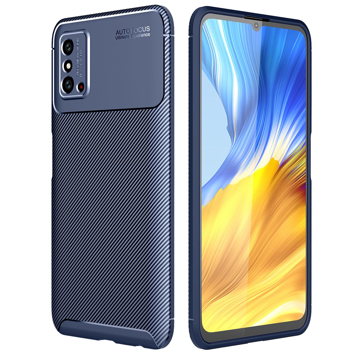 For Huawei Honor X10 Max Case Soft Back Cover Anti-knock TPU Bumper Carbon Fiber Phone Case