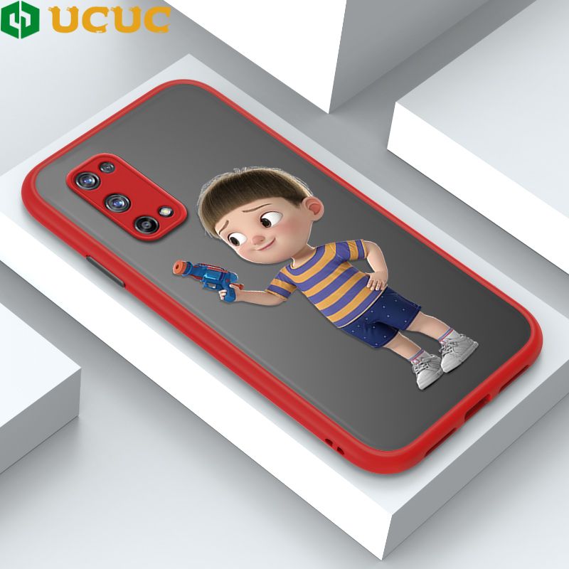 UCUC for Realme X7 Pro Back Cover Naughty Little boy Frosted Transparent Hard Phone Case Thin Shockproof Full Cover Camera Protect Case