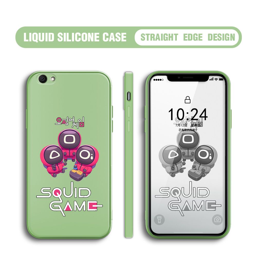 UCUC for Vivo V5 Case Cute Cartoon Cute Squid Character Phone Cover Square Liquid Silicone Shockproof Phone Protective Case