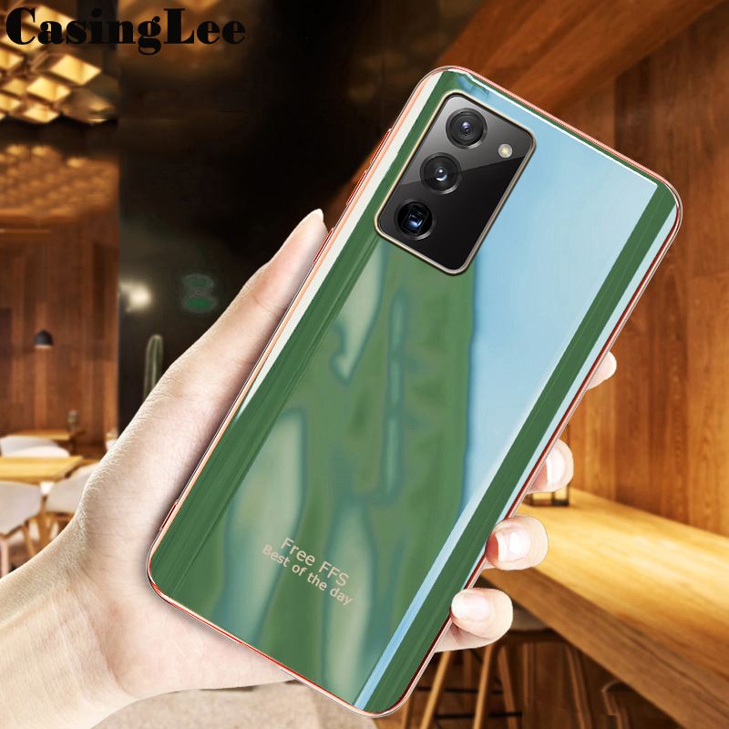 Casinglee For Samsung Galaxy S22 Back Cover Silicone Soft Cases Electroplated Avocado Green Glitter Full Protector Cases Samsung Galaxy S22 Case