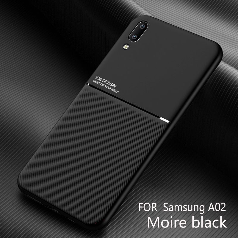 For Samsung Galaxy A02 Case Slim Silicone Softcase Camare Protection Back Cover Texture Casing Compatible with Magnetic Car Holder