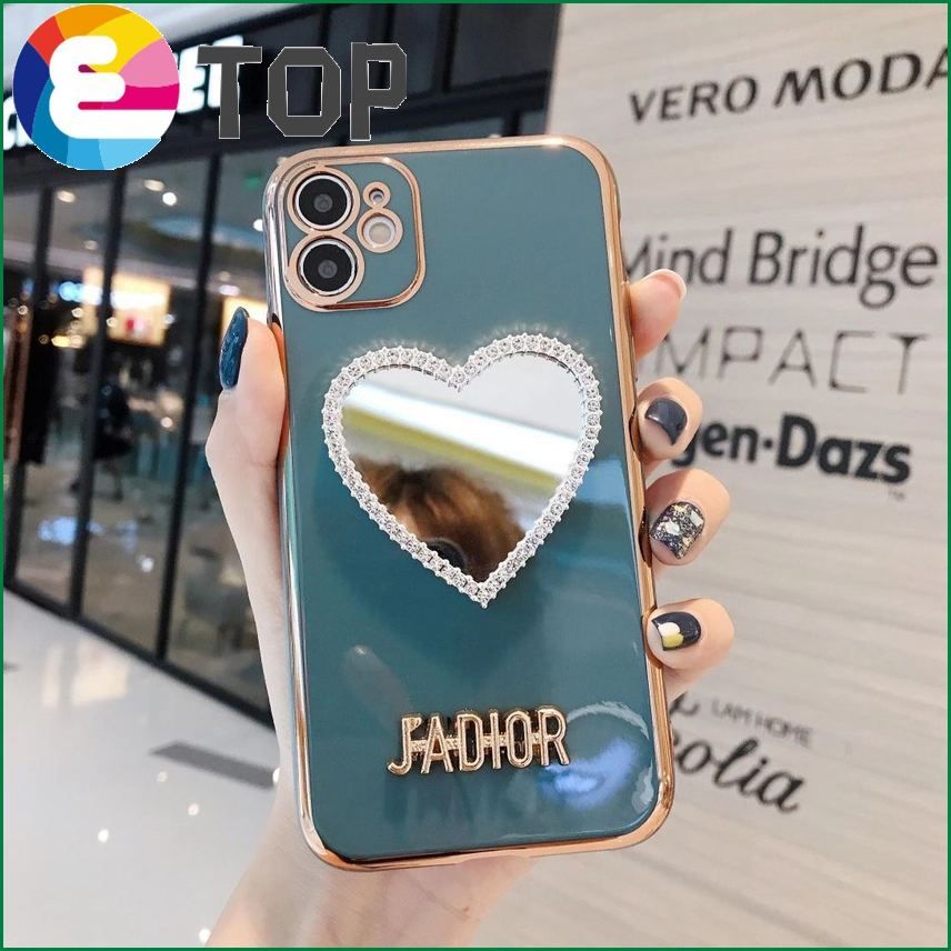 vivoX60Pro mobile phone shell electroplating mirror X50 silicone iqoo7 protective sleeve diamond V21Y73S9 suitable for women