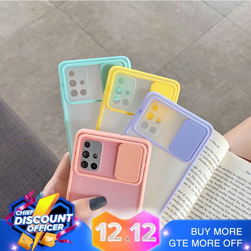 Suitable for Samsung S20 S20 Plus Ultre Mobile Phone Protective Case A10 A10S A20 A20S A30 A30S M10 M10S A50 A50S Camera Lens Protection Mobile Phone Case Color Candy Soft Back Cover Gift