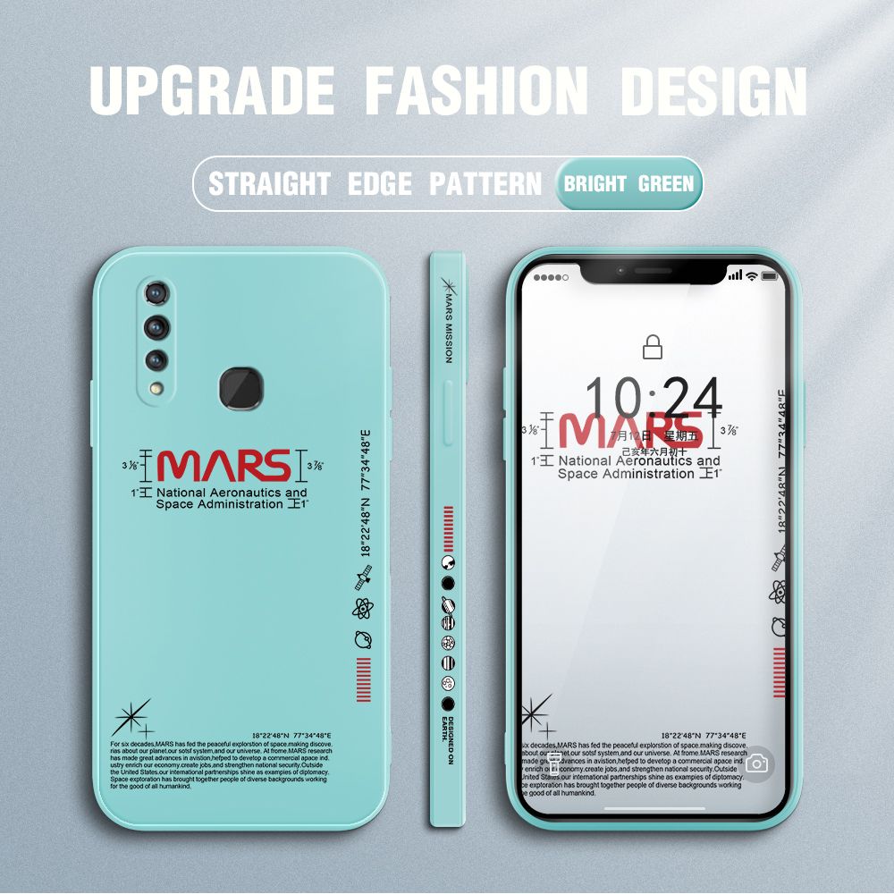 Jizetin for Vivo Z1 Pro Case New NASA Design Side Design Phone Case Square Edge Pattern Liquid Silicone Cases Full Cover Camera Soft Protection Case