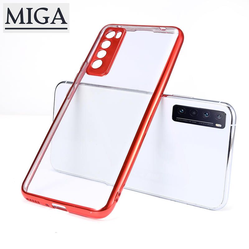 Plating Frame Clear Phone Case Huawei P30 Lite P40 Mate 20 Pro Nova 5T 7i 7 SE Shockproof Cover