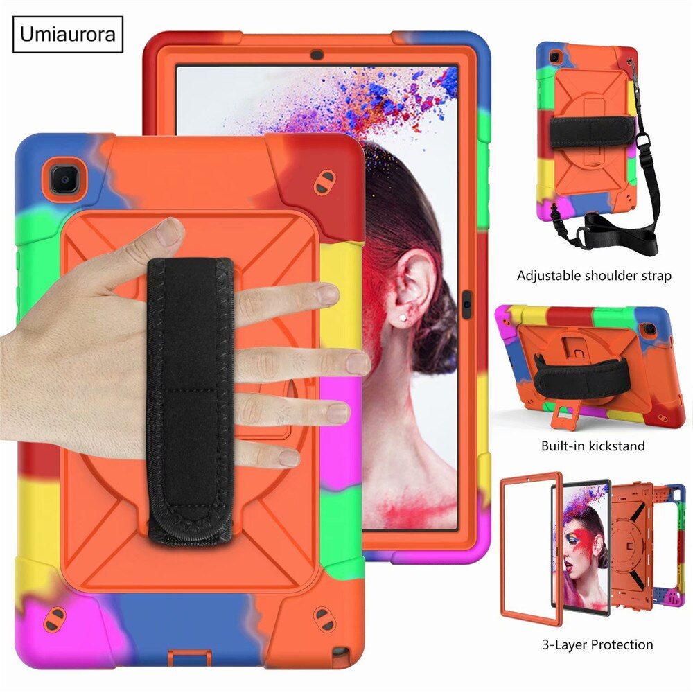 360 Rotation Hand Strap Kickstand Funda For Samsung Galaxy A7 10.4 Case 2020 SM T500 T505 T507 SM-T505 Protective Cover