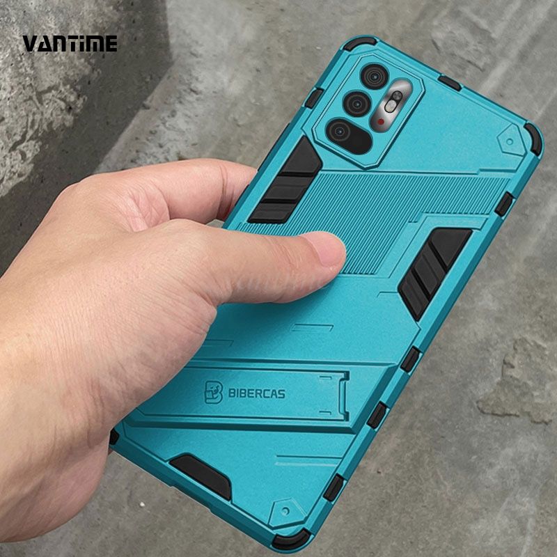 Vantime for Xiaomi POCO M3 Pro 5G Case Kickstand Ultra Thin Shockproof Matte Back Cover