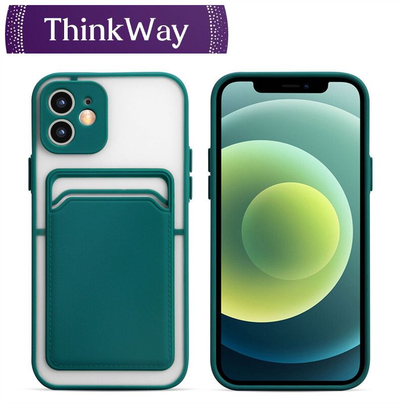 For iPhone 11 Pro Max Wallet Card Slot Cover Liquid Lens Protect Shockproof Case for iPhone 12 Pro Max 12Mini X Xs Xr 7 8 Plus
